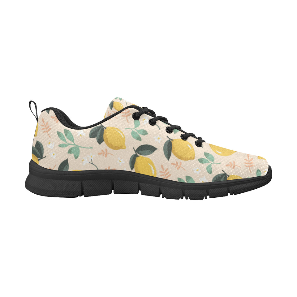 lemon flower leave pattern Women's Sneaker Shoes