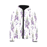 lavender flower design pattern Kids' Boys' Girls' Padded Hooded Jacket