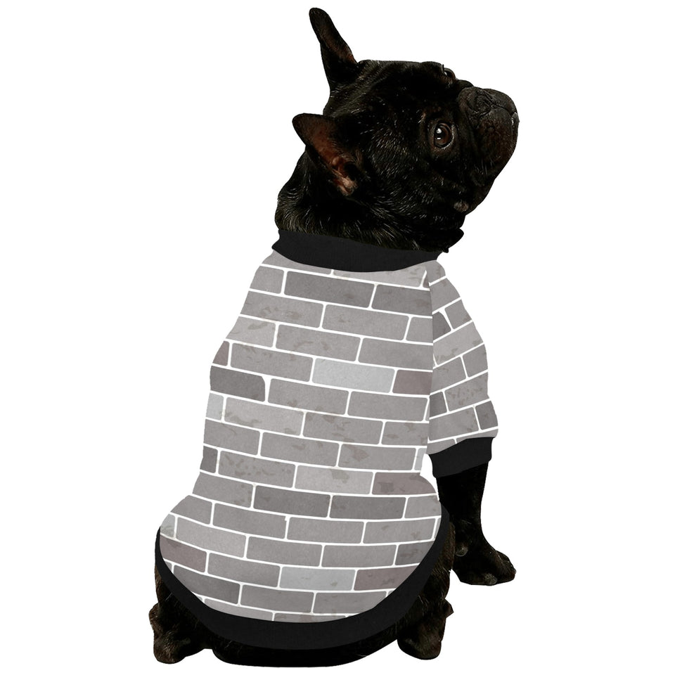 Brick Printed Pattern Print Design 05 All Over Print Pet Dog Round Neck Fuzzy Shirt