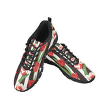 red and white tulips pattern Women's Sneaker Shoes