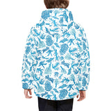 Coral Reef Pattern Print Design 01 Kids' Boys' Girls' Padded Hooded Jacket