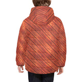 Wood Printed Pattern Print Design 03 Kids' Boys' Girls' Padded Hooded Jacket