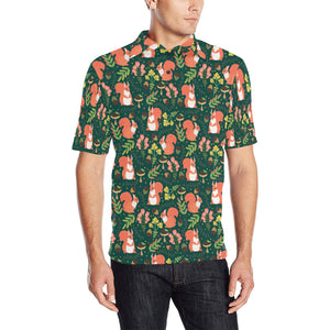 Squirrel Pattern Print Design 03 Men's All Over Print Polo Shirt