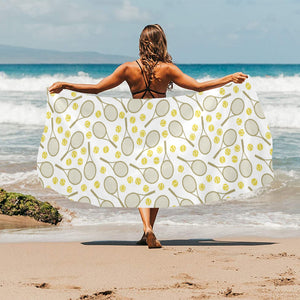 Tennis Pattern Print Design 02 Beach Towel