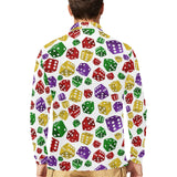 Dice Pattern Print Design 03 Men's Long Sleeve Polo Shirt