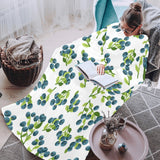 blueberry white background Blanket Robe with Sleeves