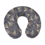 Gold ginkgo leaves U-Shaped Travel Neck Pillow