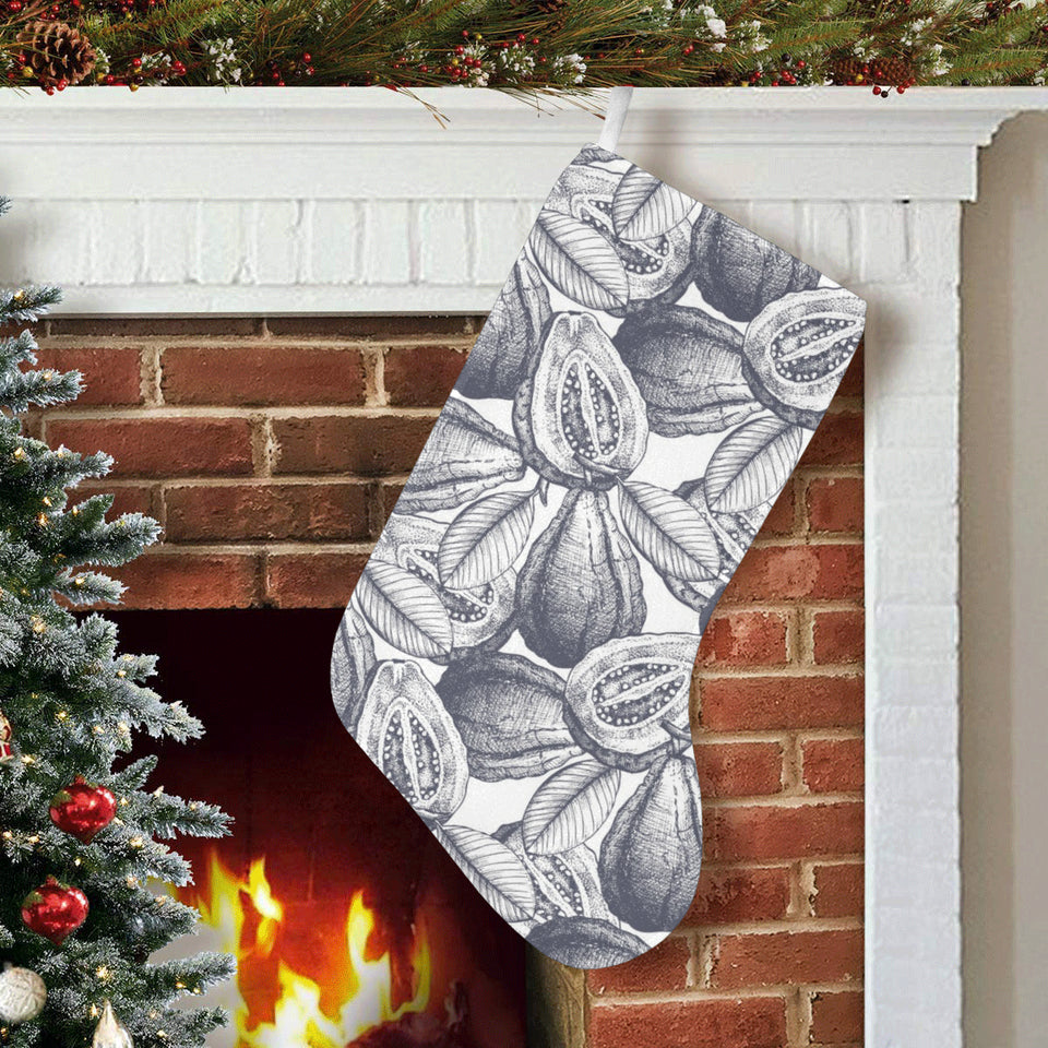 Guava tropical hand drawn pattern Christmas Stocking