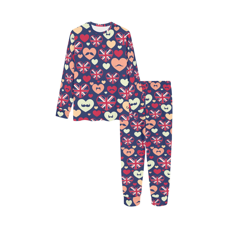 British Pattern Print Design 02 Kids' Boys' Girls' All Over Print Pajama Set