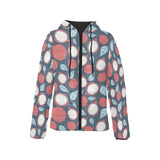 dragon fruits dark blue background Women's Padded Hooded Jacket