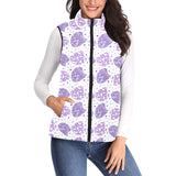 Hedgehog Pattern Print Design 05 Women's Padded Vest