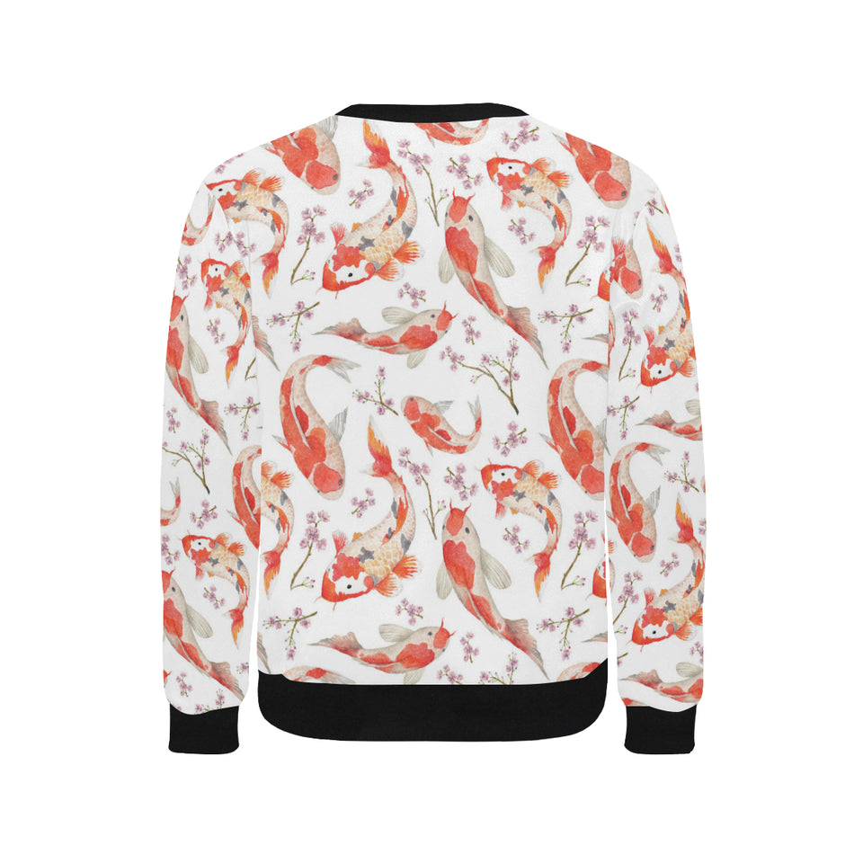 Watercolor Koi Fish Carp Fish pattern Men's Crew Neck Sweatshirt