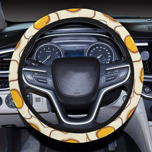 Fried Eggs Pattern Print Design 02 Car Steering Wheel Cover