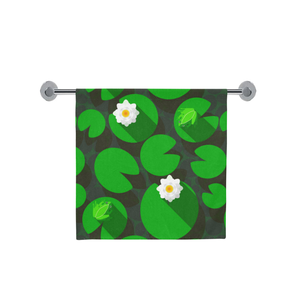 Frog waterlily pattern Bath Towel