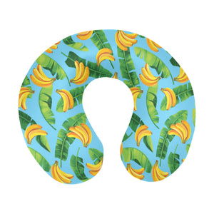banana leaves banana design pattern U-Shaped Travel Neck Pillow