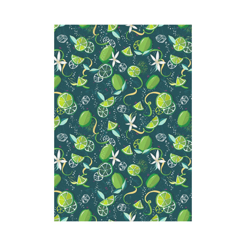 Lime ice flower pattern House Flag Garden Flag