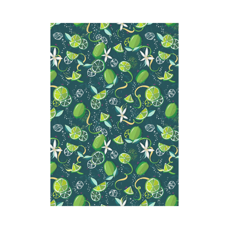 Lime ice flower pattern House Flag Garden Flag