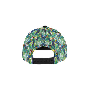 Colorful parrot exotic flower leaves All Over Print Snapback Cap