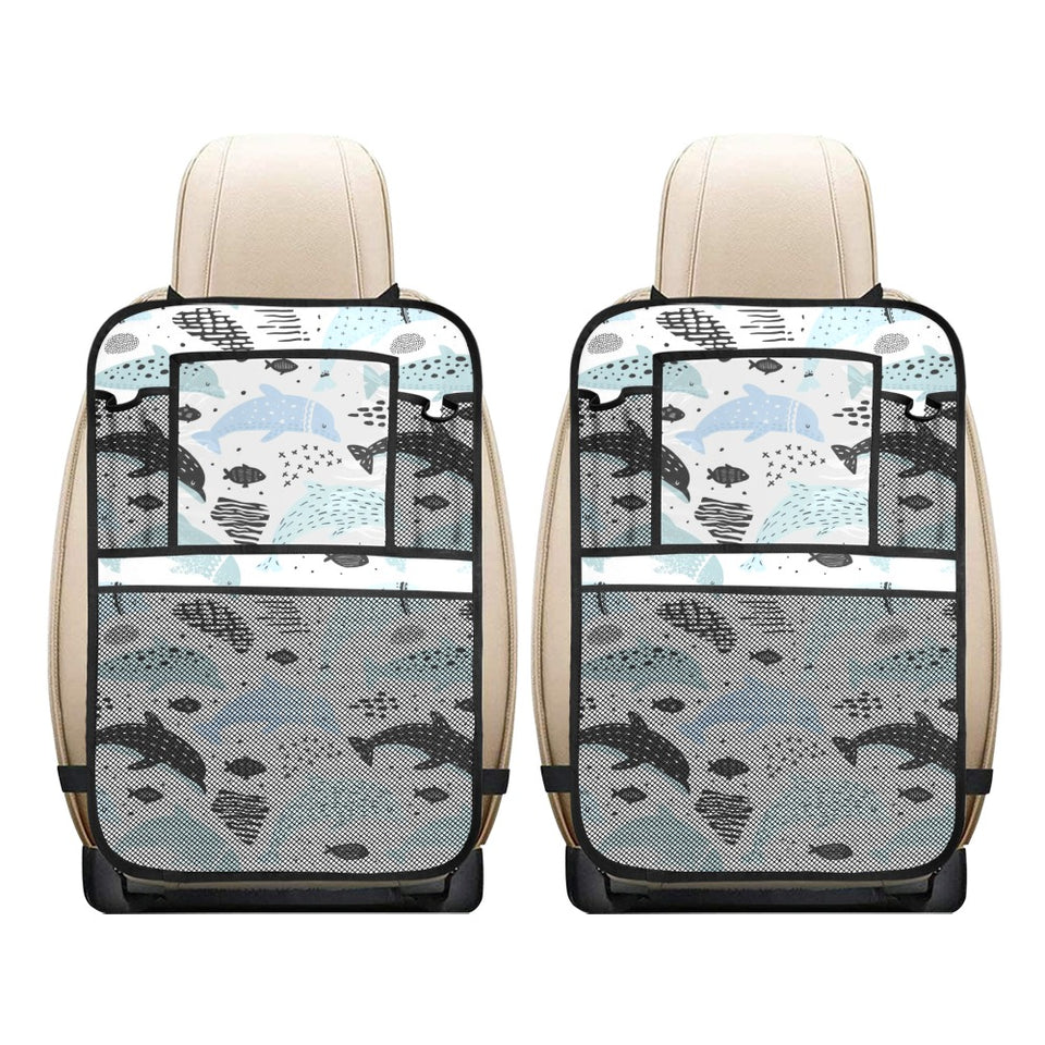 Cute dolphins Childish Style pattern Car Seat Back Organizer