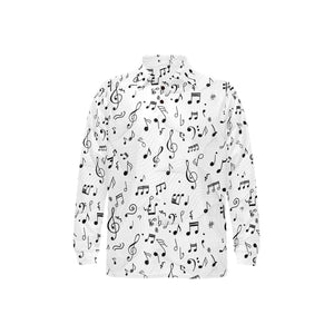 Music Notes Pattern Print Design 04 Men's Long Sleeve Polo Shirt