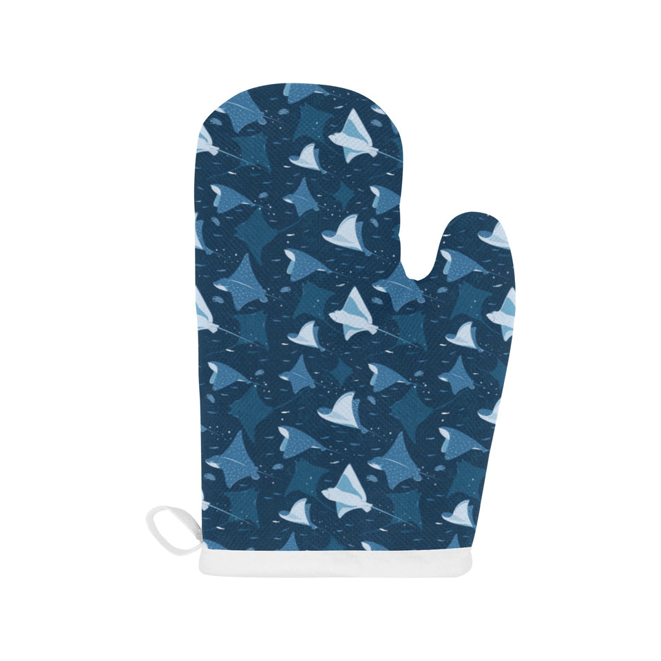 Stingray Pattern Print Design 04 Heat Resistant Oven Mitts