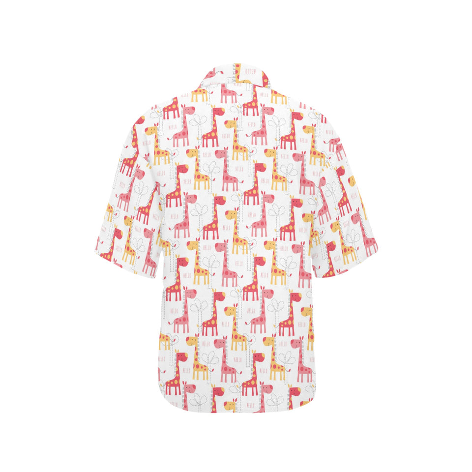 Giraffe Pattern Print Design 03 Women's All Over Print Hawaiian Shirt
