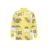 Cute Hamster pattern Men's Long Sleeve Polo Shirt