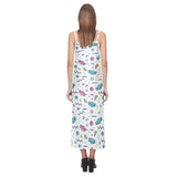 Candy design pattern V-Neck Open Fork Long Dress