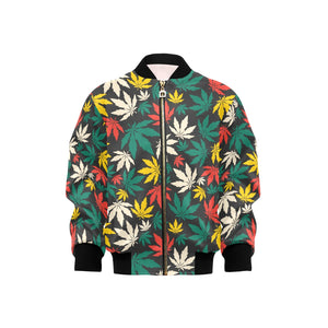 Canabis Marijuana Weed Pattern Print Design 02 Kids' Boys' Girls' Bomber Jacket