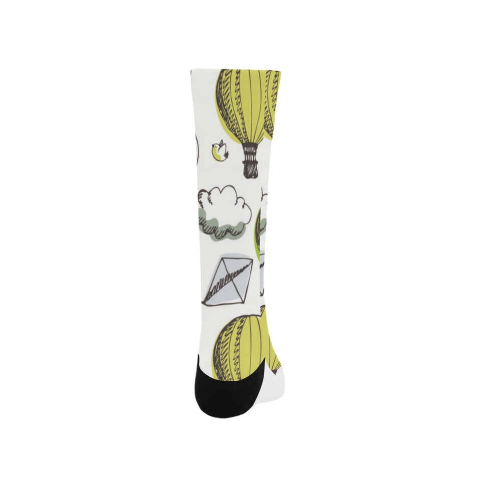 Hot Air Balloon Bird Cloud Pattern Crew Socks