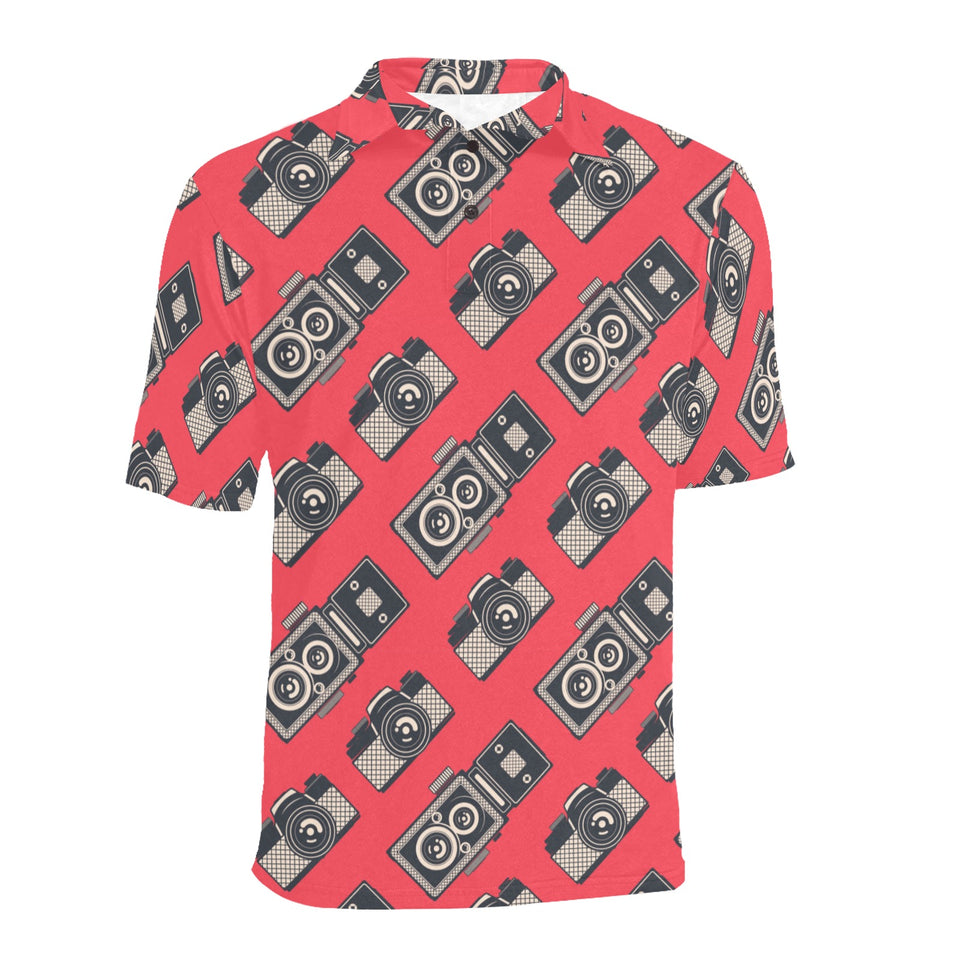 Camera Pattern Print Design 05 Men's All Over Print Polo Shirt