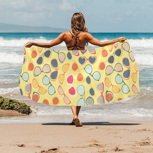 Sun Glasses Pattern Print Design 05 Beach Towel