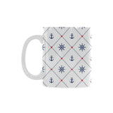 Anchor rudder nautical design pattern Classical White Mug (Fulfilled In US)