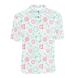 Clock time pattern blackground Men's All Over Print Polo Shirt