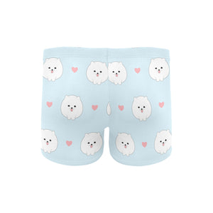 White cute pomeranian pattern Men's Swimming Trunks