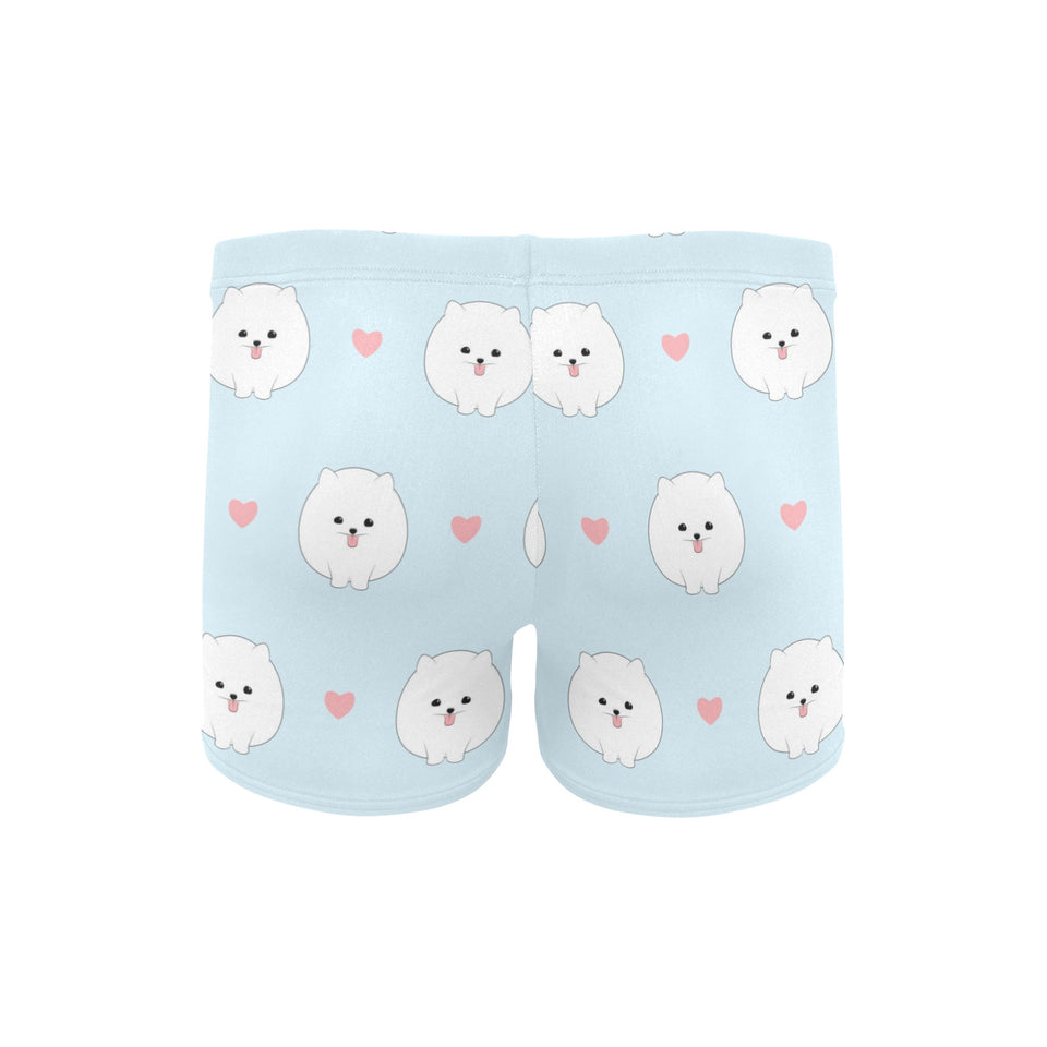 White cute pomeranian pattern Men's Swimming Trunks