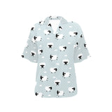 Sheep polka dot cloud pattern Women's All Over Print Hawaiian Shirt