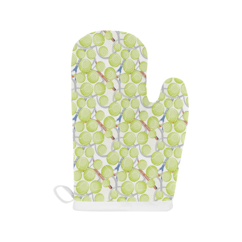 Tennis Pattern Print Design 01 Heat Resistant Oven Mitts