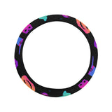 Colorful halloween background Car Steering Wheel Cover
