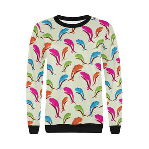 Colorful Chameleon lizard pattern Women's Crew Neck Sweatshirt