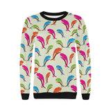Colorful Chameleon lizard pattern Women's Crew Neck Sweatshirt