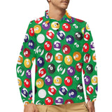 Billiard Ball Pattern Print Design 02 Men's Long Sleeve Polo Shirt