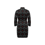 Casino Cards Suits Pattern Print Design 05 Men's Long Sleeve Belted Night Robe