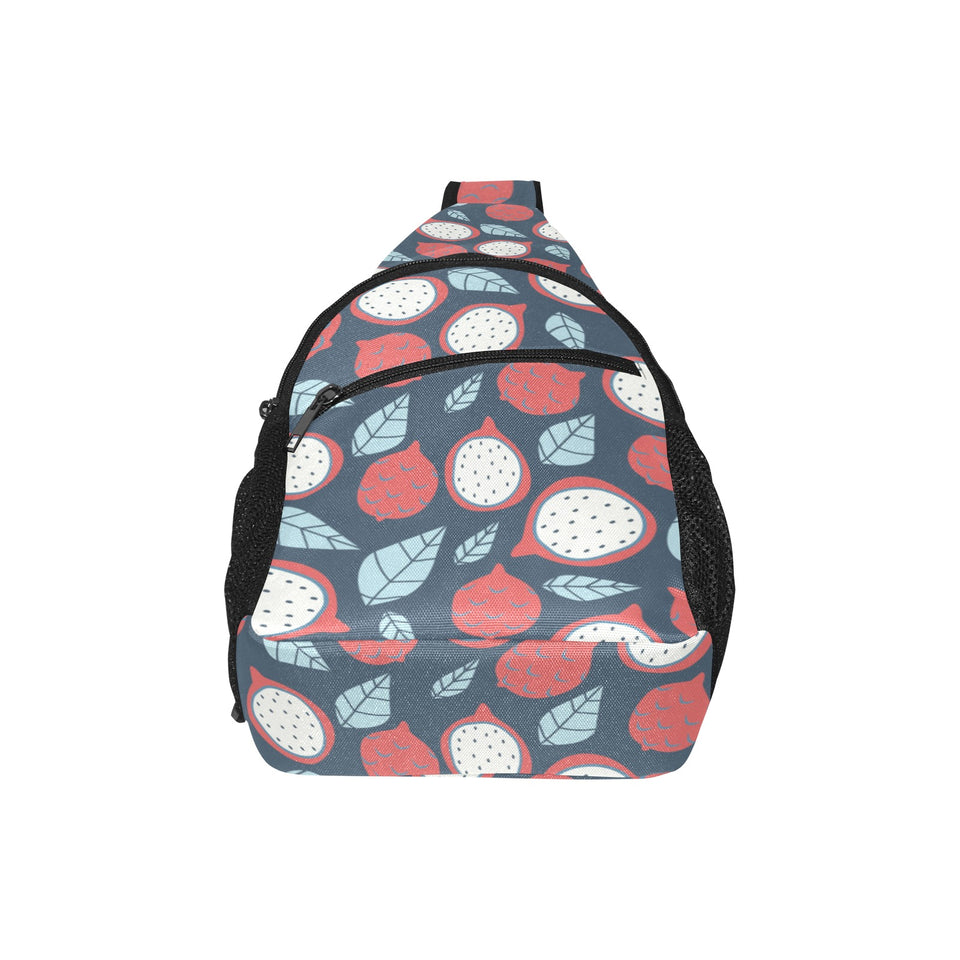 dragon fruits dark blue background All Over Print Chest Bag