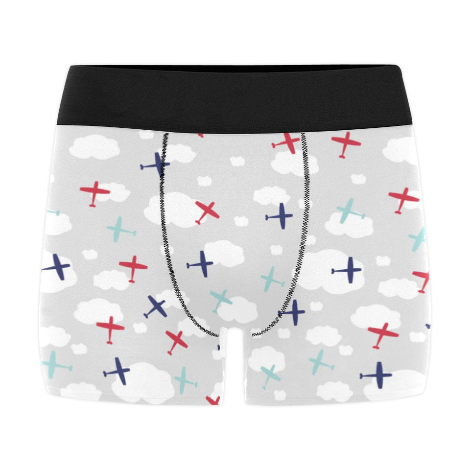 Airplane cloud grey background Men's All Over Print Boxer Briefs Men's Underwear