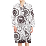 Classic vintage clock pattern Men's Long Sleeve Belted Night Robe