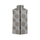 nautical wood steering wheel pattern Women's Padded Vest