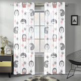 Hedgehog Pattern Print Design 02 Gauze Curtain