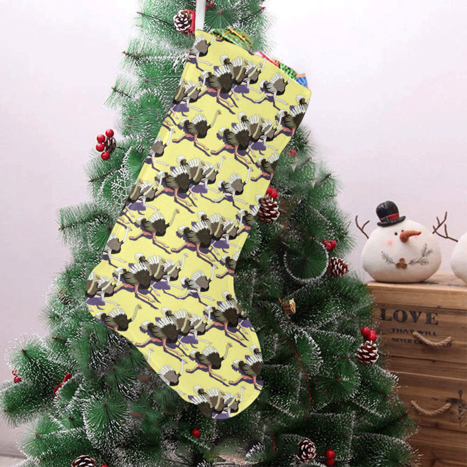 Ostrich Pattern Print Design 04 Christmas Stocking