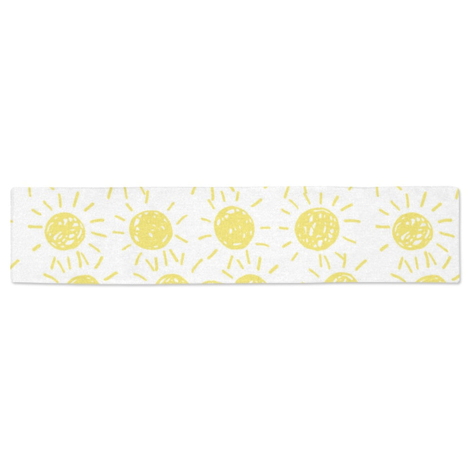 hand drawn sun pattern Table Runner